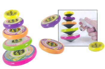 Stackable spinning top tops